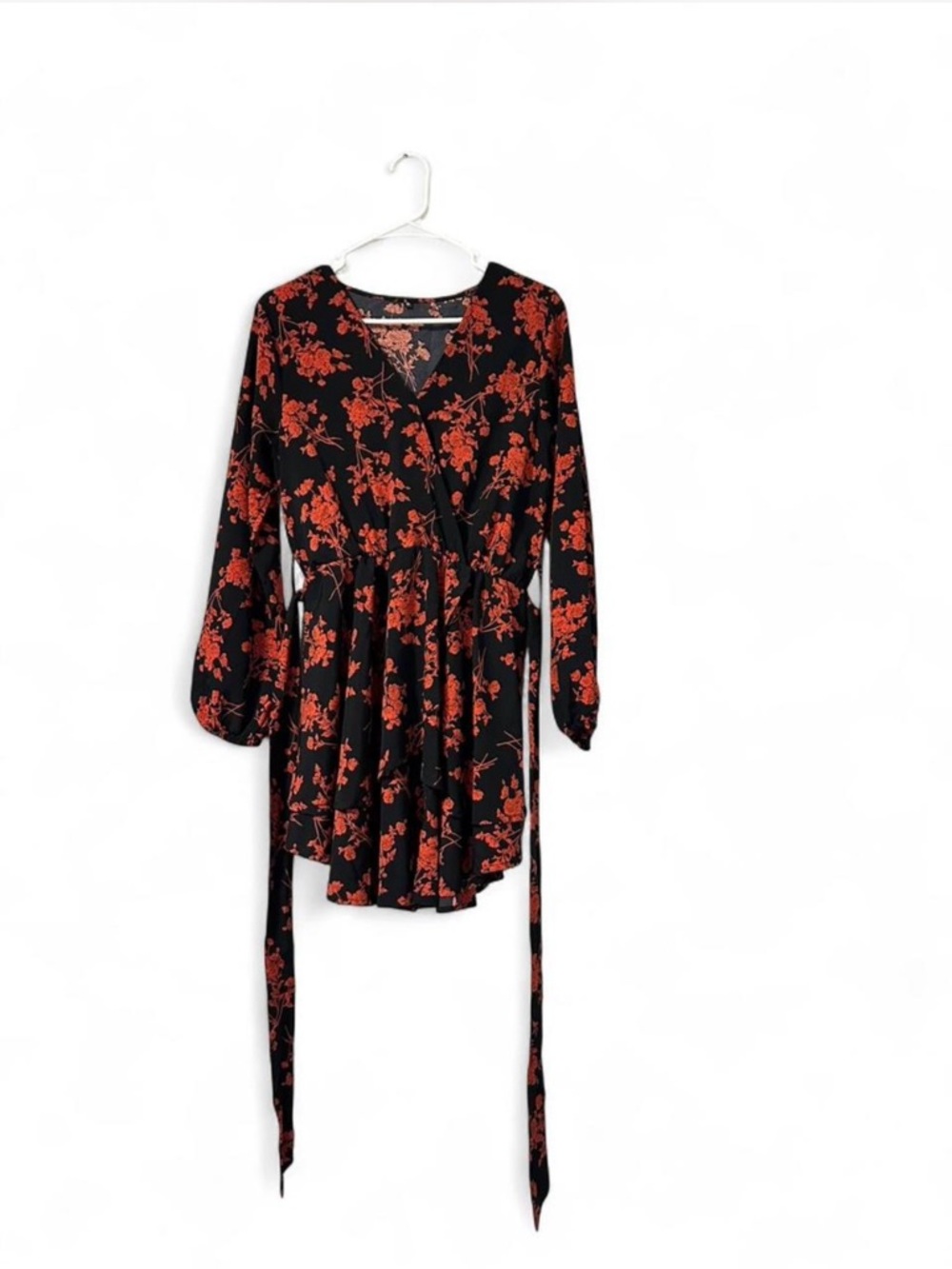 Bohemian Floral Print Ruffle Longsleeves